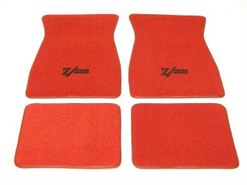 1967 1968 1969  Camaro Carpeted Floor Mats With Z/28 Logo Red