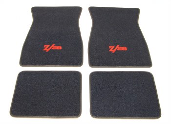 1969 Camaro Carpeted Floor Mats With Z/28 Logo Dark Blue