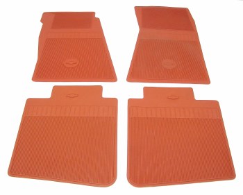 1967 1968 1969  Camaro Bowtie Rubber Floor Mats Front &amp; Rear OE Style  Red
