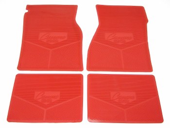 1967 1968 1969  Camaro Rubber Floor Mats &quot;Camaro SS&quot; Logo  Red