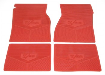 1967 1968 1969  Camaro Rubber Floor Mats &quot;Z/28&quot; Logo Red