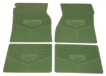 1967 1968 1969  Camaro Rubber Floor Mats &quot;Camaro SS&quot; Logo  Dark Green