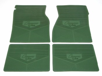 1967 1968 1969  Camaro Rubber Floor Mats "Camaro Z/28" Logo Dark Green