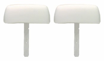 1969 Camaro &amp; Firebird Bucket Seat Headrests w/Straight Bar OE Style White