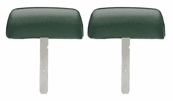 1969 Camaro &amp; Firebird Bucket Seat Headrests w/Straight Bar OE Style Dark Green