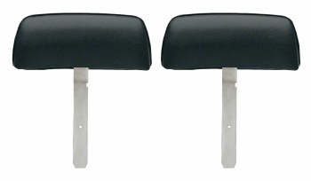 1969 Camaro &amp; Firebird Bucket Seat Headrests w/Curved Bar OE Style Black