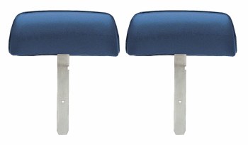 1969 Camaro &amp; Firebird Bucket Seat Headrests w/ Curved Bar OE Style Dark Blue