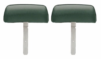 1969 Camaro &amp; Firebird Bucket Seat Headrests w/Curved Bar OE Style Dark Green