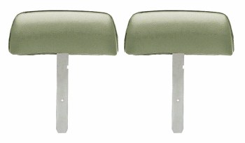 1969 Camaro &amp; Firebird Bucket Seat Headrests w/Curved Bar OE Style Moss Green