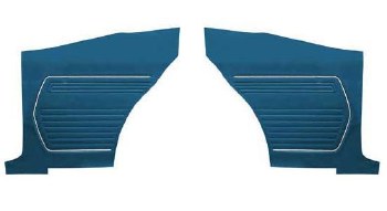 1969 Camaro Coupe Standard Interior Rear Side Panels  Dark Blue