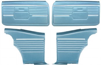 1968 Camaro Coupe Pre-Assembled Front &amp; Rear Door Panel Kit  Medium Blue