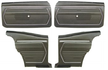 1969 Camaro Coupe Pre-Assembled Front &amp; Rear Door Panel Kit  Black