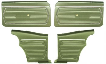 1969 Camaro Coupe Pre-Assembled Front &amp; Rear Door Panel Kit  Dark Green
