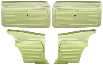 1969 Camaro Coupe Pre-Assembled Front &amp; Rear Door Panel Kit  Moss Green