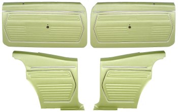 1969 Camaro Coupe Pre-Assembled Front &amp; Rear Door Panel Kit  Moss Green