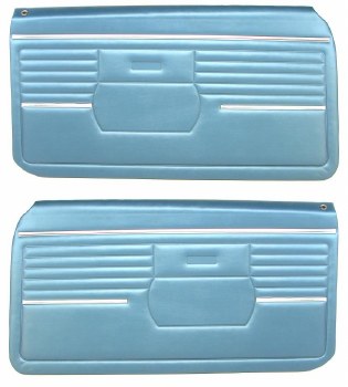 1968 Camaro Standard Interior Pre-Assembled Door Panels  Medium Blue