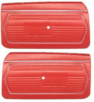1969 Camaro Standard Interior Pre-Assembled Door Panels  Red