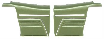 1969 Camaro Convertible Standard Interior Rear Side Panels  Dark Green