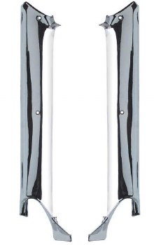 1967 Camaro &amp; Firebird Coupe Chrome Pillar Post Interior Moldings Pair