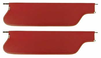 1969 Camaro &amp; Firebird Coupe Sunvisors with Ribbed Pattern  Red pair