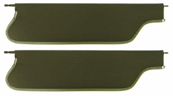 1969 Camaro &amp; Firebird Coupe Sunvisors with Ribbed Pattern  Dark Green pair