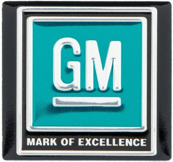 1968-1972 Camaro Firebird Chevelle Nova Seat Belt Buckle Emblem &quot;GM MARK OF EXCELLENCE&quot; Blue