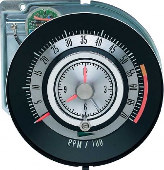 1968 Camaro Tachometer 5500/7000 Redline Quartz Clock &quot;Tic Toc Tac&quot; GM# 6468713