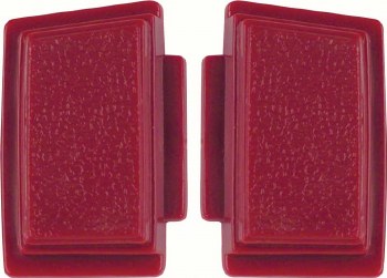 1969 Camaro Standard Steering Wheel Horn Shroud Buttons  Red Pair
