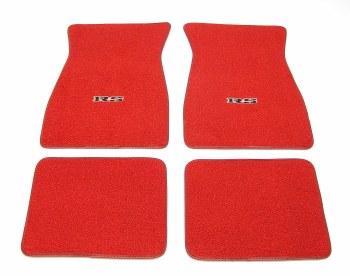 1967 1968 1969  Camaro Carpeted Floor Mats With RS Logo Red