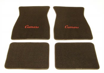 1967 1968 1969  Camaro Carpeted Floor Mats With Camaro Logo Black