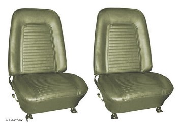 1969 Camaro Standard Interior Bucket Seats Assembled  Moss Green