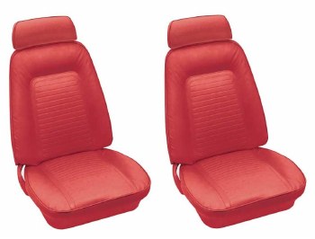 1969 Camaro Standard Interior Bucket Seats Assembled  Red