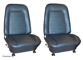 1969 Camaro Standard Interior Bucket Seats Assembled  Dark Blue