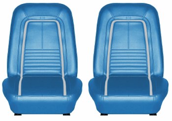 1967 Camaro Deluxe Interior Bucket Seats Assembled  Bright Blue