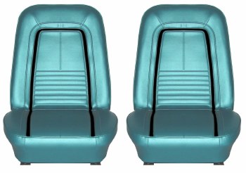 1967 Camaro Deluxe Interior Bucket Seats Assembled  Turquoise