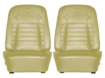 1968 Camaro Deluxe Interior Bucket Seats Assembled  Ivy Gold
