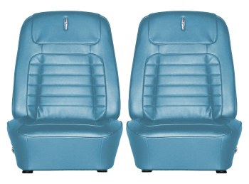 1968 Camaro Deluxe Interior Bucket Seats Assembled  Medium Blue