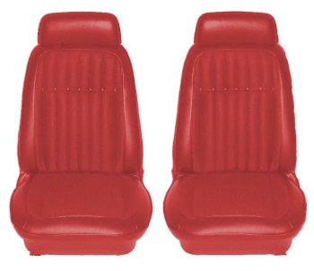 1969 Camaro Deluxe Interior Comfortweave Bucket Seats Assembled  Red