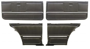 1967 Camaro Coupe Standard Door Panel Kit Pre-Assembled  Black