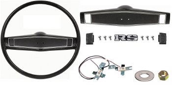 1969 1970 Camaro Standard Steering Wheel Kit w/RS Center Cap  Black