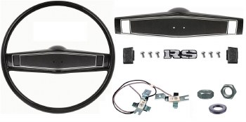 1969 1970 Camaro Standard Steering Wheel Kit w/RS Center Cap  Black