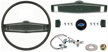 1969 1970 Camaro Deluxe Steering Wheel Kit w/Bowtie Center Cap  Dark Green