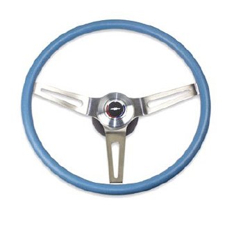 1969-1974 Camaro Comfortgrip Steering Wheel Kit Light Blue w/Bowtie Horn Cap No Tilt