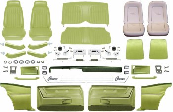 1969 Camaro Coupe Master Deluxe Comfortweave Interior Kit  Moss Green