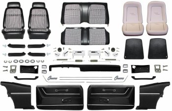 1969 Camaro Coupe Master Deluxe Houndstooth Interior Kit  Black