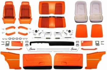 1969 Camaro Coupe Master Deluxe Houndstooth Interior Kit  Orange