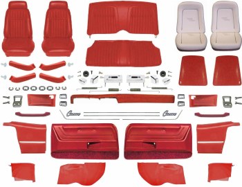 1969 Camaro Convertible Master Deluxe Comfortweave Interior Kit  Red