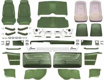 1969 Camaro Convertible Master Deluxe Comfortweave Interior Kit  Dark Green