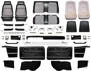 1969 Camaro Convertible Master Deluxe Houndstooth Interior Kit  Black