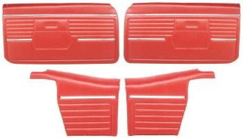 1968 Camaro Convertible Standard Interior Assembled Door Panel Kit  Red